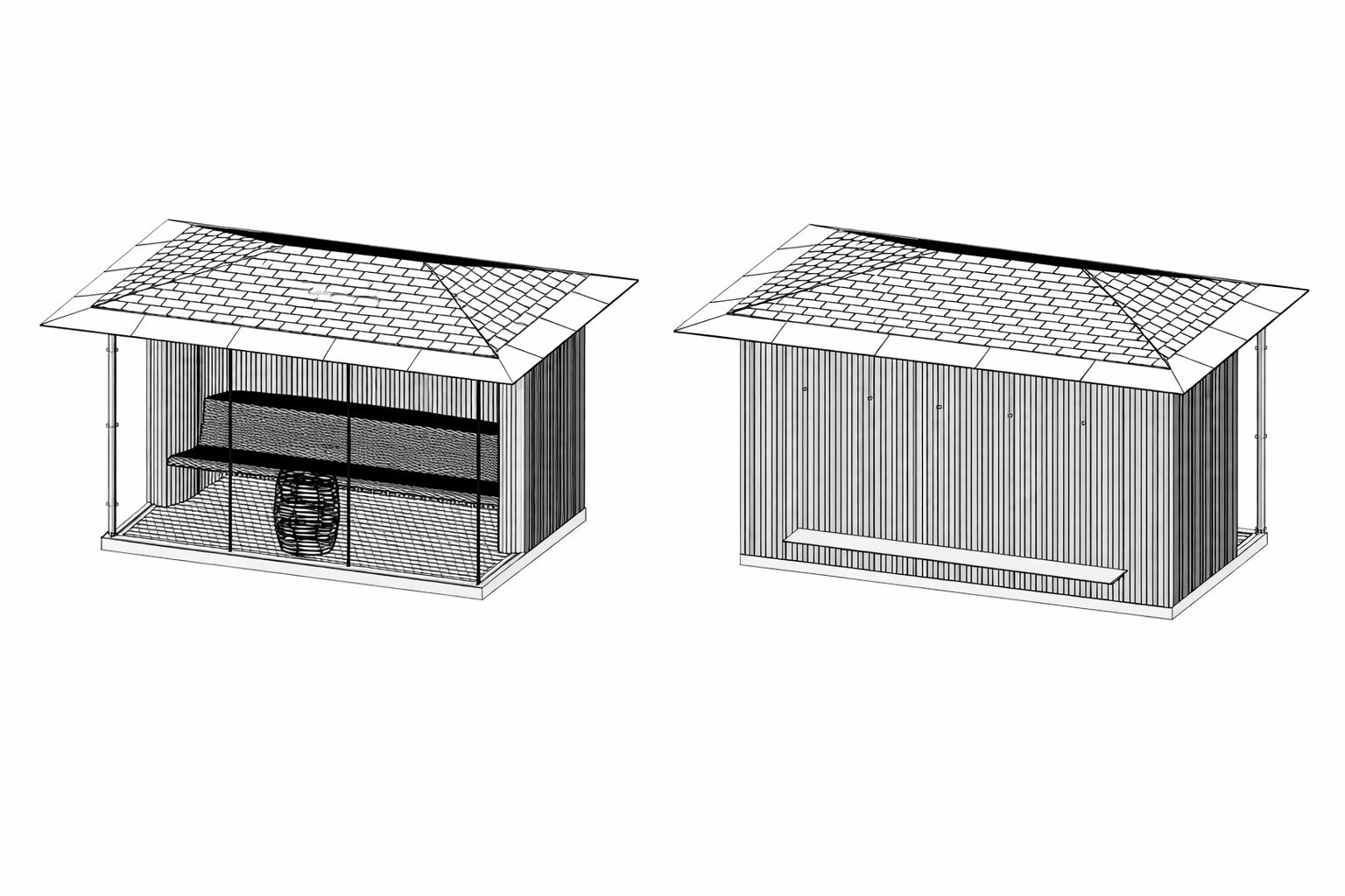 SAUNA. M1 sauna drawing